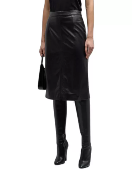 Leonie Leather Slim Midi Pencil Skirt