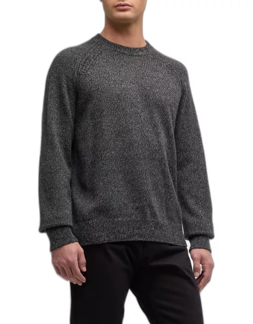 Men's Marled Cashmere Raglan Sweater
