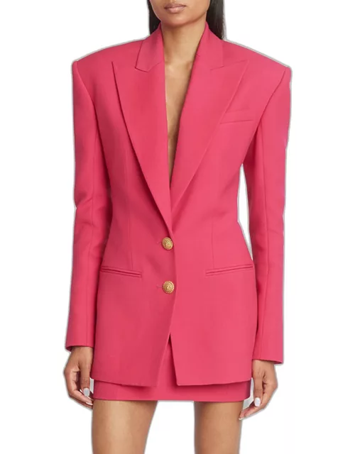 Two-Button Fitted Blazer Jacket