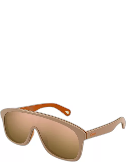 Gradient Plastic Shield Sunglasse