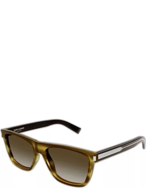 Men's SL 619 Acetate Rectangle Sunglasse