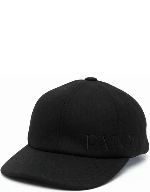 Patou Black Virgin Wool Blend Cap