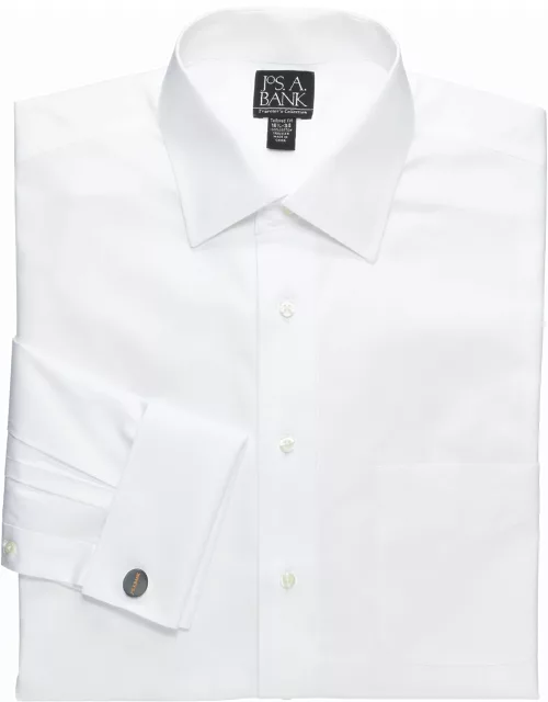 JoS. A. Bank Men's Traveler Collection Tailored Fit Spread Collar Dress Shirt, White