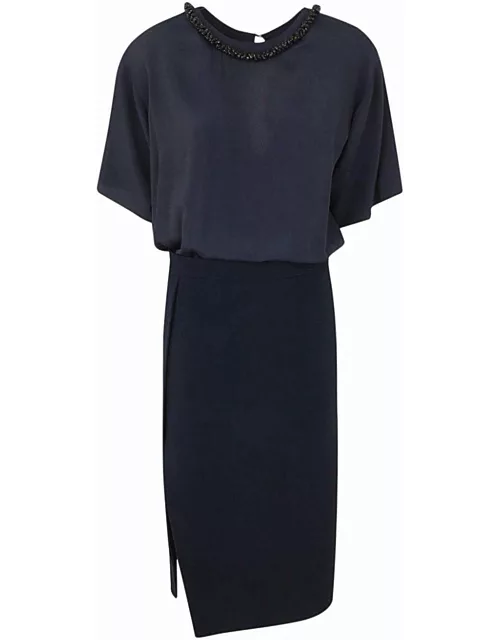 N.21 Midi Dress With Pencil Skirt And Shirt Neck