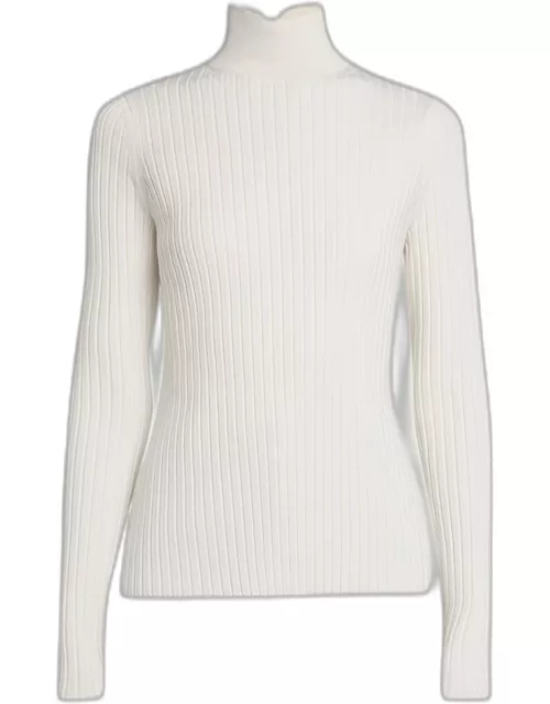 Ribbed Stand-Collar Sweater