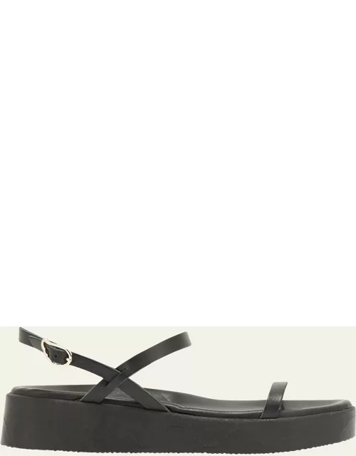 Everiali Leather Slingback Flatform Sandal