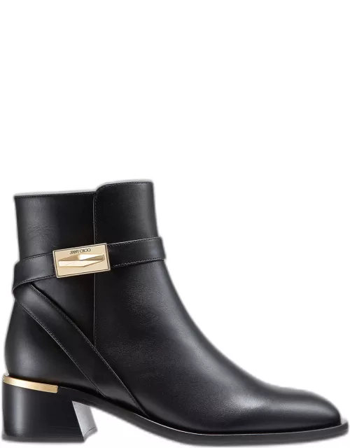Diantha Leather Buckle Ankle Bootie