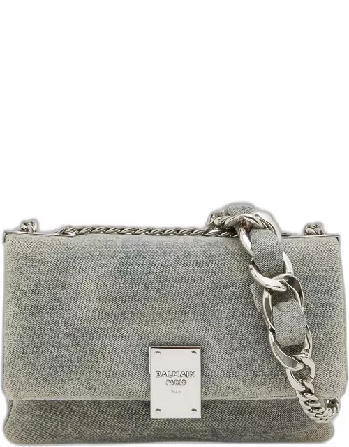 1945 Small Washed Denim Chain Shoulder Bag