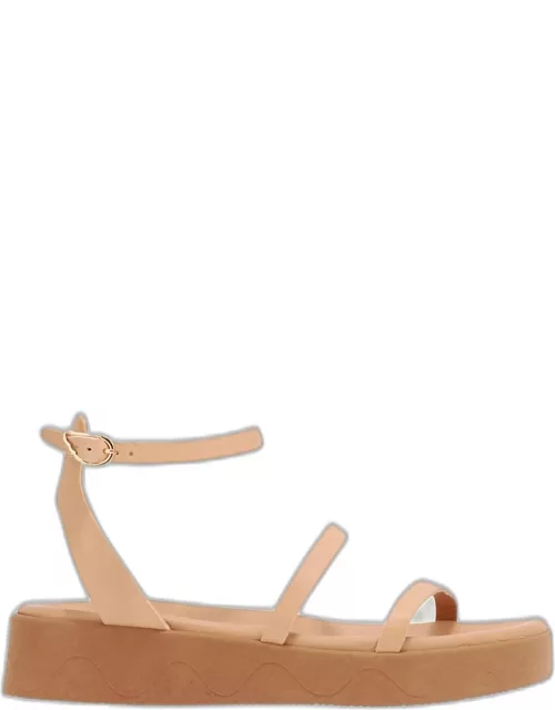 Nissida Leather Ankle-Strap Flatform Sandal