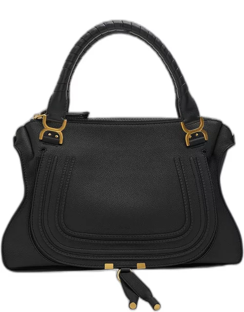 Marcie Large Double Carry Satchel Bag in Suede