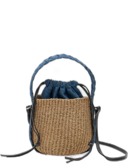 x Mifuko Woody Small Basket Bag with Braided Denim Handle