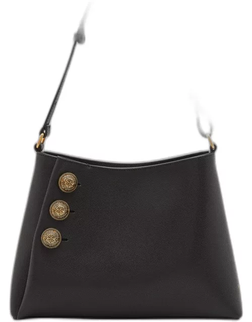 Embleme Shoulder Bag in Grained Leather