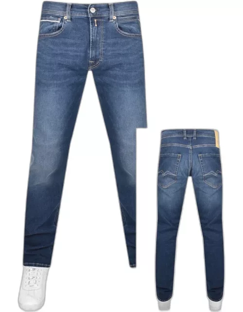 Replay Grover Straight Jeans Mid Wash Blue