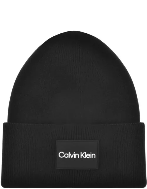 Calvin Klein Fine Cotton Rib Beanie Hat Black