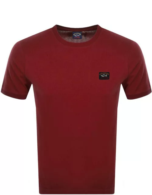 Paul And Shark Short Sleeved Logo T Shirt Burgundy