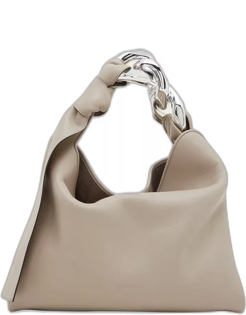 Small Chain Leather Top-Handle Bag
