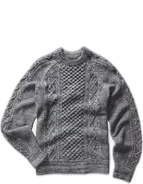 Men's Marled Wool Cable-Knit Sweater