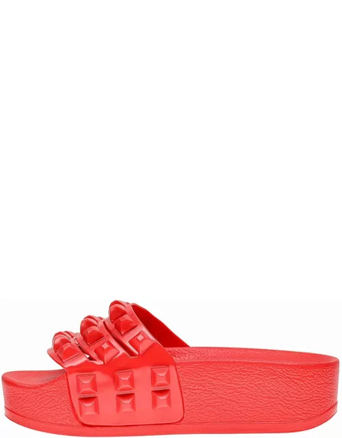 Carmen Platform Slides Sandals - Red