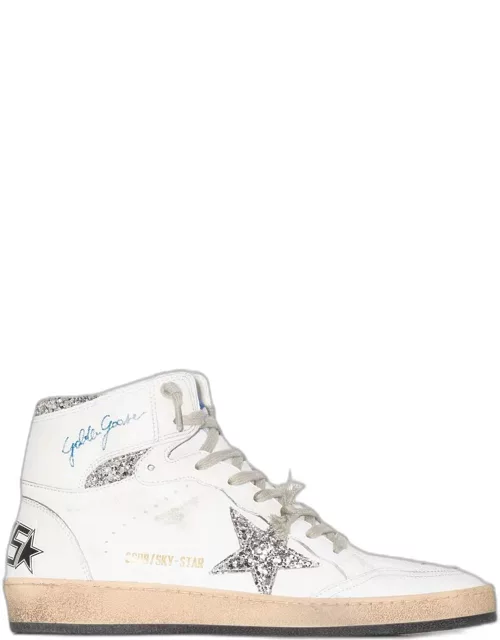 White Sky-Star high top Sneakers with glittering detai