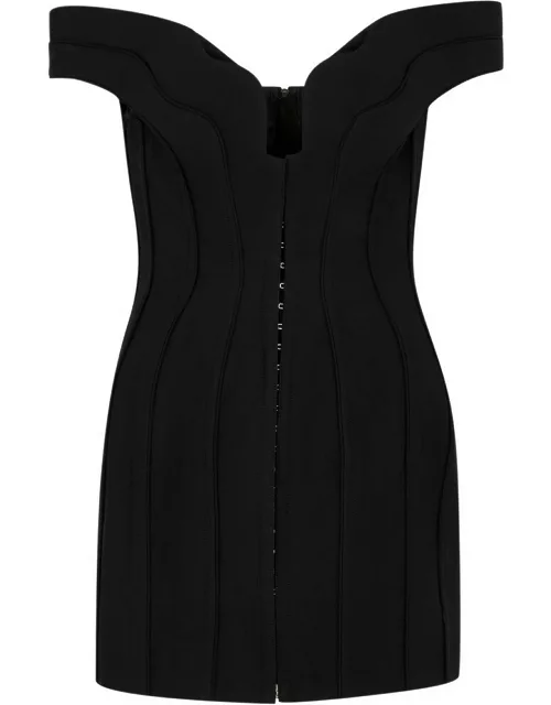 Mugler Twill Corset Mini Dress - Black - 38 (UK10 / S)