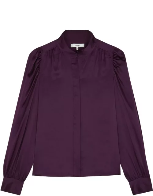 Frame Gillian Silk-satin Shirt - Plum - L (UK14 / L)