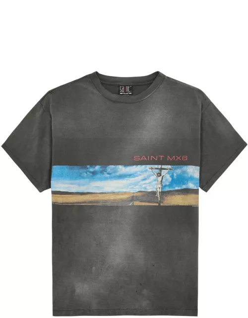 Saint Mxxxxxx Msx Printed Cotton T-shirt - Grey