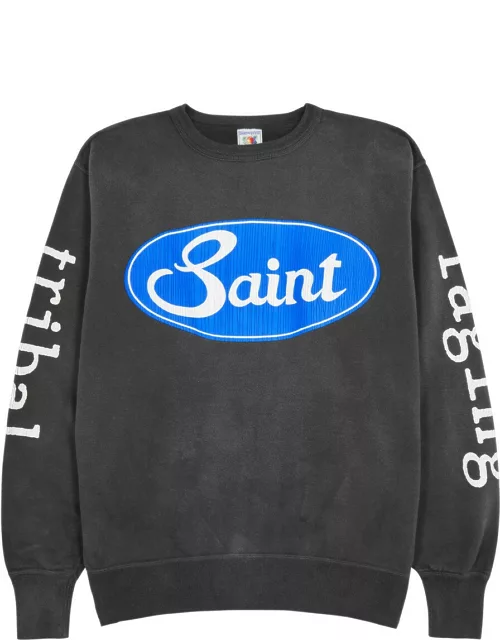 Saint Mxxxxxx Saint Tribal Printed Cotton Sweatshirt - Charcoal