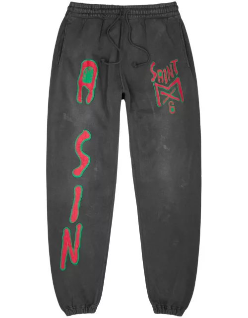 Saint Mxxxxxx Saint Printed Cotton Sweatpants - Charcoal