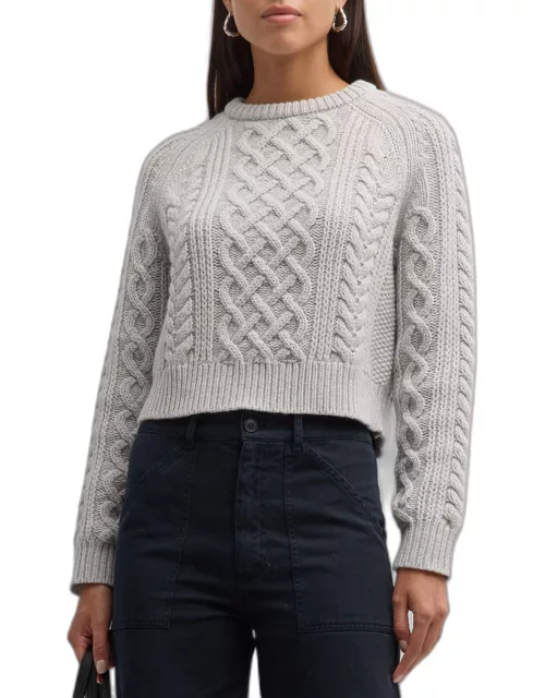 Coras Melange Cable Knit Crop Sweater