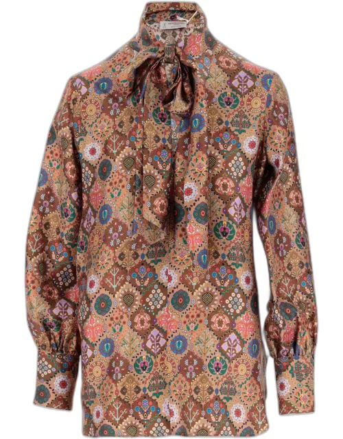 Alberto Biani Silk Shirt With Floral Print