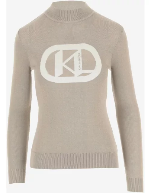 Karl Lagerfeld Viscose Blend Pullover With Logo