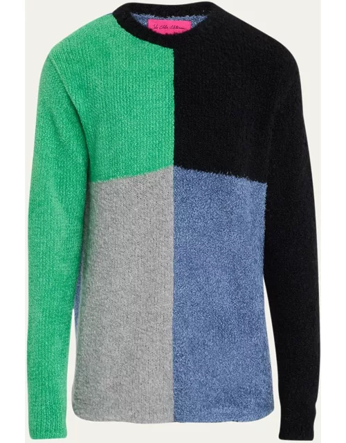 Men's Colorblock Mixed Yarn Sweater