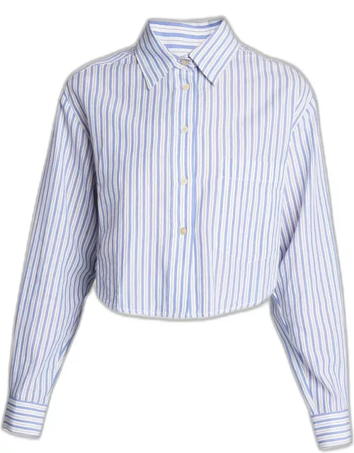 Eliora Striped Button-Front Crop Shirt