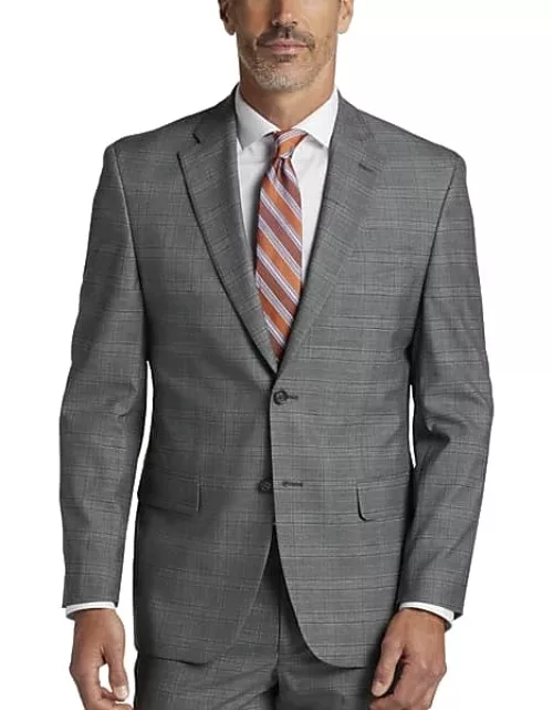 Pronto Uomo Big & Tall Men's Modern Fit Suit Separates Jacket Gray Plaid