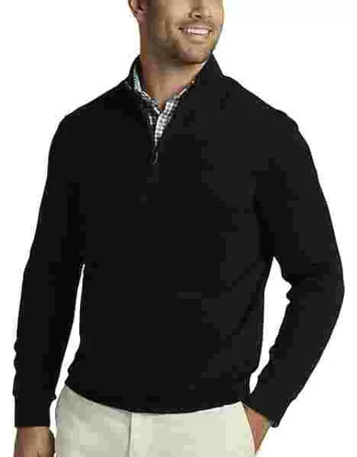 Joseph Abboud Men's Modern Fit 1/4-Zip Pima Sweater Black