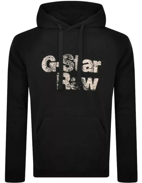G Star Raw Painted Logo Hoodie Black
