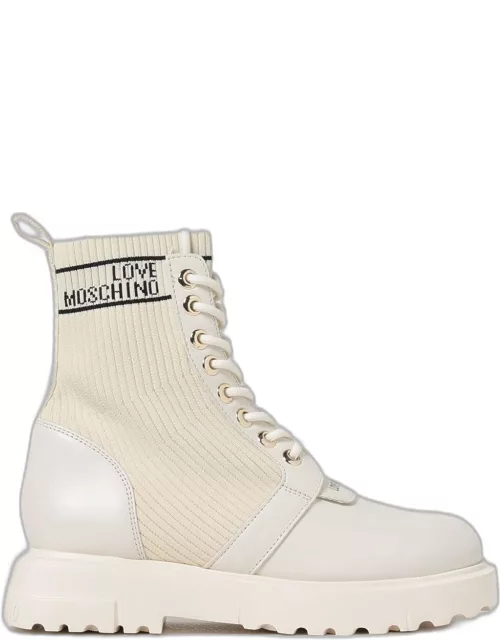 Flat Ankle Boots LOVE MOSCHINO Woman colour White