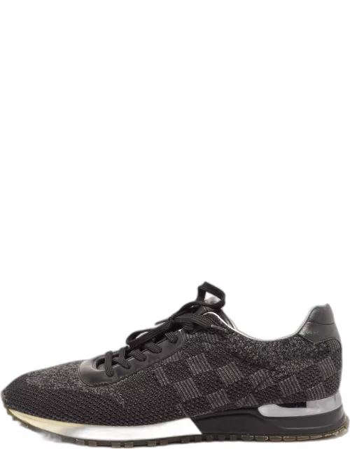 Louis Vuitton Black/Grey Damier Fabric and Leather Run Away Sneaker