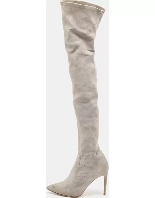 Ralph Lauren Grey Suede Knee Length Boot