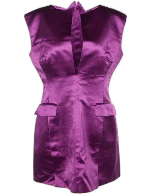 Alexander McQueen Purple Silk Sateen La Dame Bleue Mini Dress