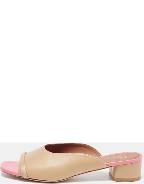 Malone Souliers Beige/Pink Leather Sena Slide Sandal