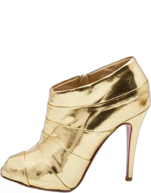 Christian Louboutin Gold Leather Robot Bootie