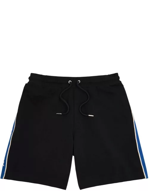 Moncler Stripe-trimmed Stretch-cotton Shorts - Navy