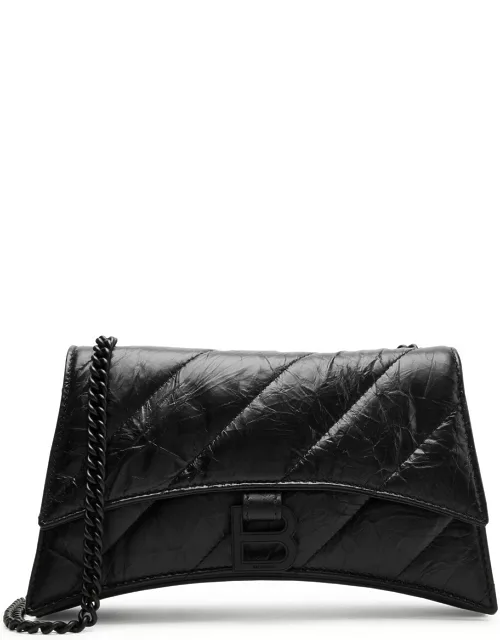 Balenciaga Crush Quilted Leather Wallet-on-chain, Wallet, Black