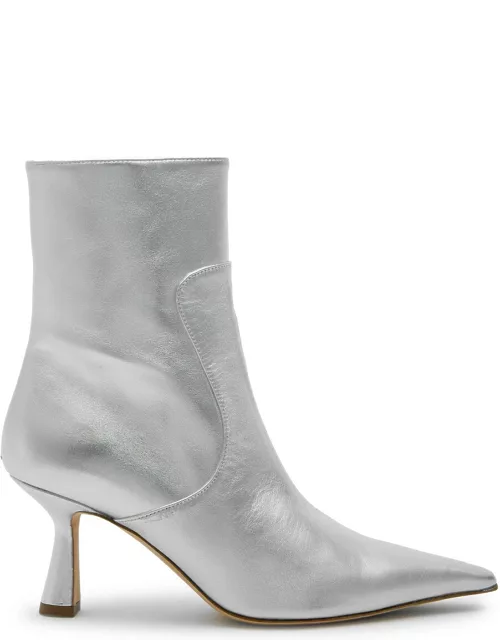 Aeyde Zuri 75 Leather Ankle Boots - Silver - 36 (IT36 / UK3)