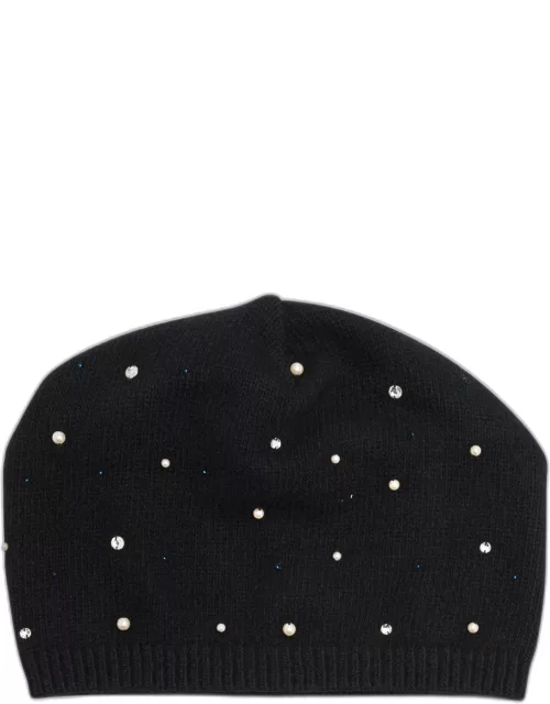 Embellished Baggy Cashmere Beanie