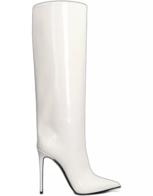 Le Silla Eva 120 High Heels Boots In Beige Patent Leather