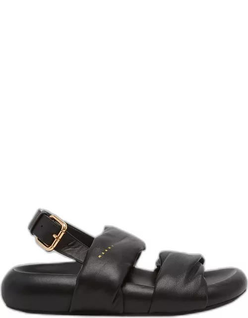 Leather Dual-Band Slingback Sandal