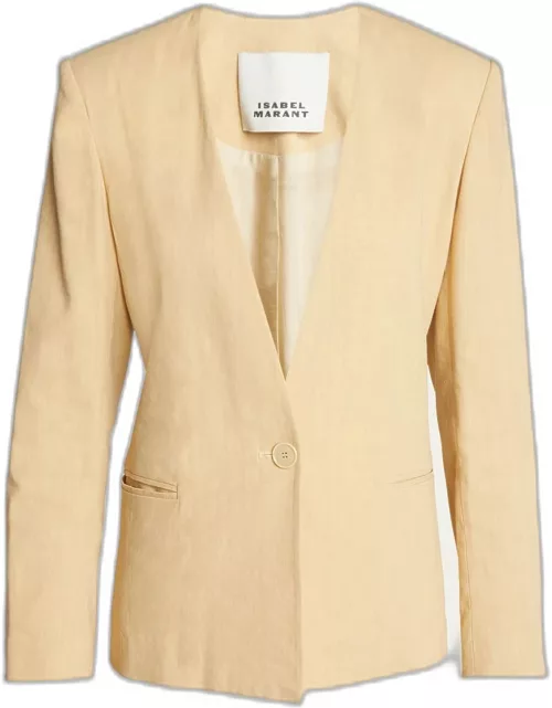 Manzil One-Button Cotton Jacket