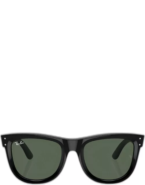 Innovative Reverse Acetate Square Sunglasses, 53M